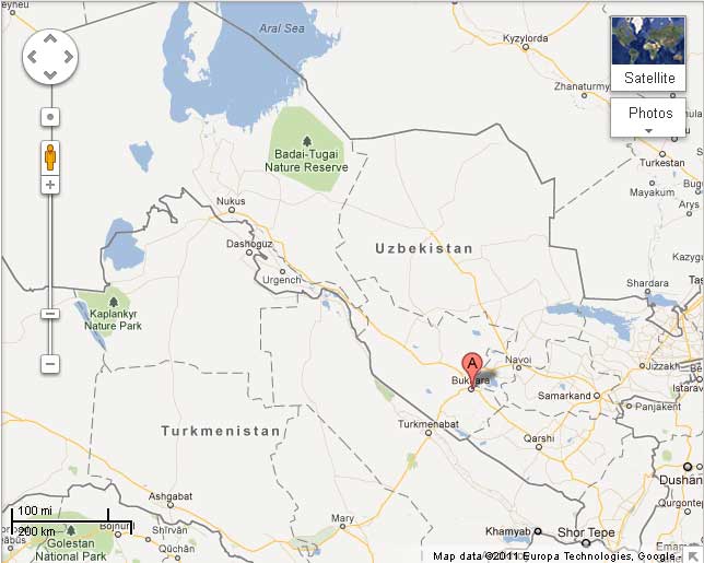 ازبڪستان ملڪ ۾ بخارا شهر جي نشاندهي